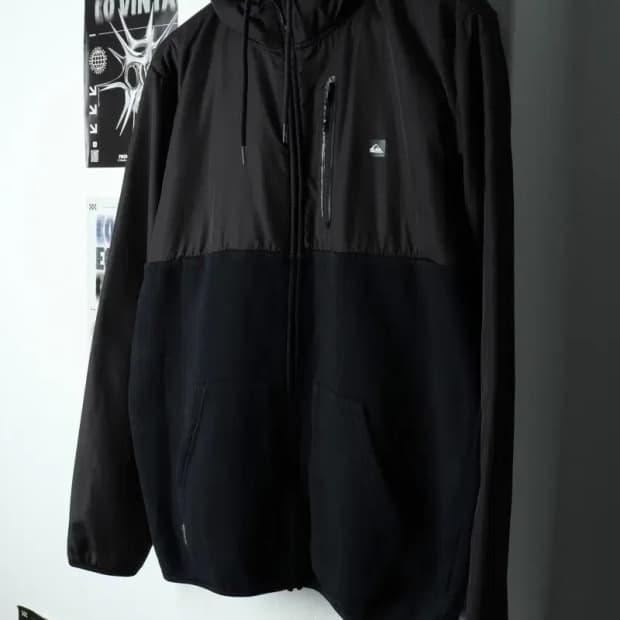 (M-L) 퀵실버 후드집업 블랙 기모 올드스쿨-15787