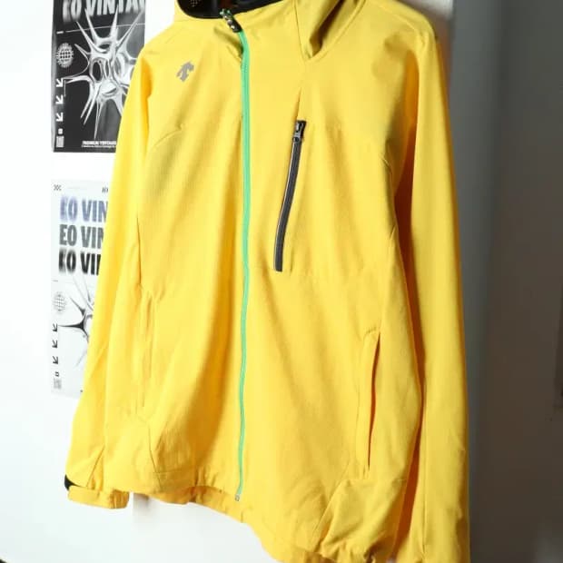 (L) 데상트 후드집업 기능성 노랑 올드스쿨-157D8