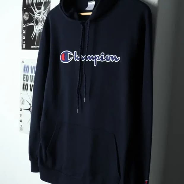 (F) 챔피온 후드티셔츠 리버스위브 네이비-157DC