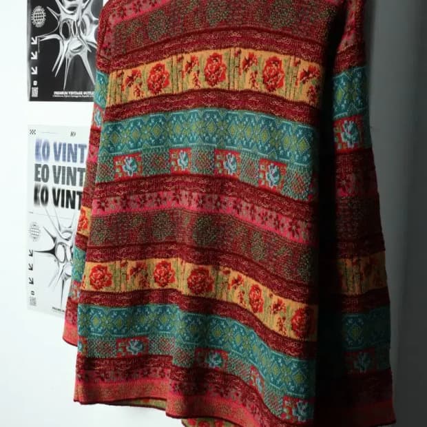 W(L) 겐조 니트 년대 꽃무늬-157F6