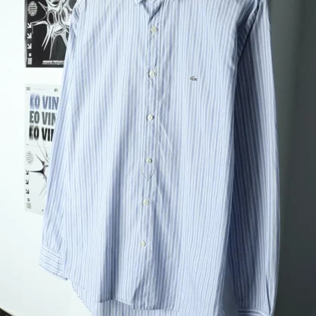 (XL) 라코스테 셔츠 남방 스트라이프 연블루-157FE