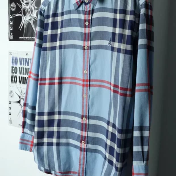 (L) 빈폴 셔츠 남방 체크 블루-15802
