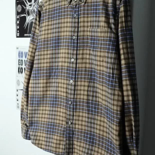 (L) 빈폴 셔츠 남방 체크 플란넬 베이지-15806