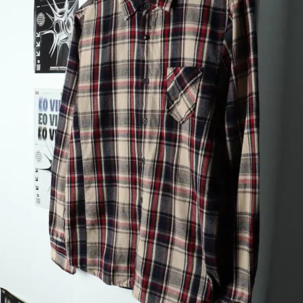 (L) 시리즈 셔츠 남방 체크 플란넬 브라운-1580B