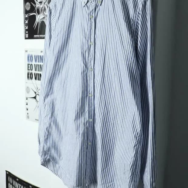 (L-XL) 브랜드빈티지 셔츠 남방 자라 스트라이프 연블루-1580D