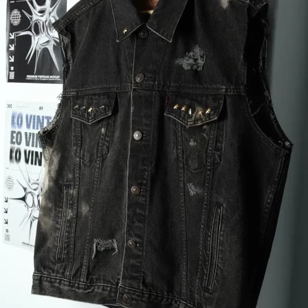 (L) 리바이스 집업 바람막이 점퍼자켓 년대 세대 조끼 데님-15865