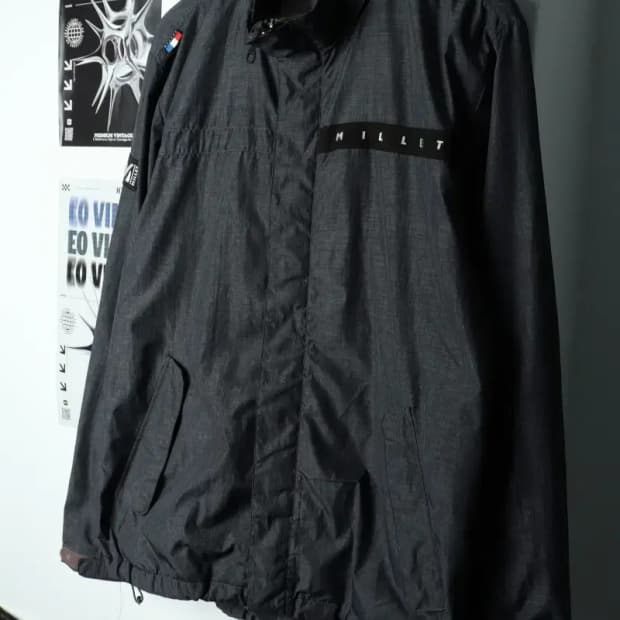 (XL) 밀레 집업 바람막이 점퍼자켓 그레이 올드스쿨-1586B