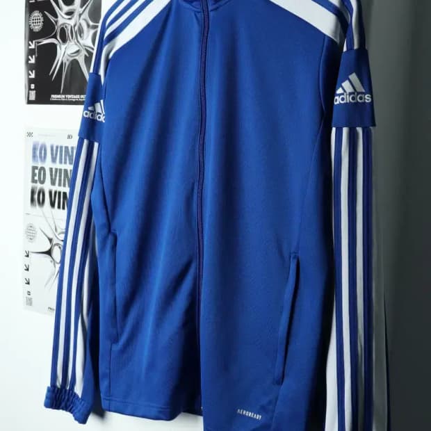 (2XL) 아디다스 집업져지 트랙탑 빅사이즈 블루 올드스쿨-1586F