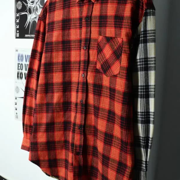 (F) 브랜드빈티지 셔츠 남방 체크 플란넬 컬러믹스-1587F