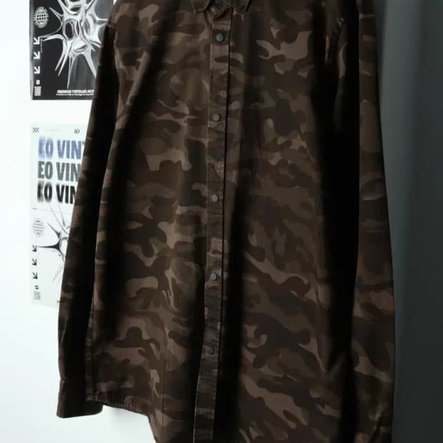 (M-L) 브랜드빈티지 셔츠 남방 버쉬카 카모 호랑이자수-15880