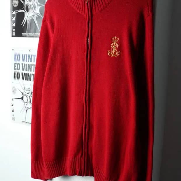 W(3XL-4XL) 폴로 랄프로렌 니트 가디건 빅사이즈 레드-1590B