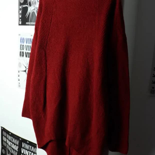 W(F) 타임 니트 한섬 버건디 롱-15926