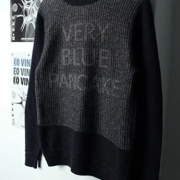 (M) 커스텀멜로우 니트 네이비 울 올드스쿨-15928