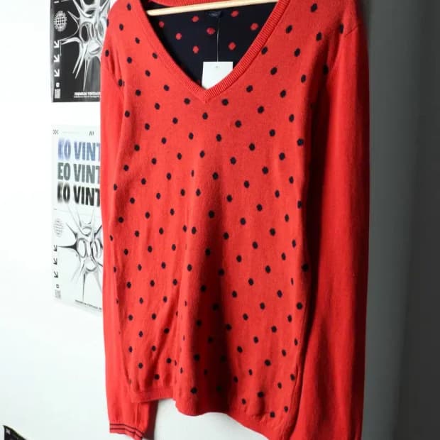 W(M) 타미힐피거 니트 레드 도트 한정판-15929