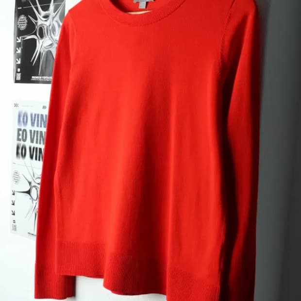 W(S-M) 코스 니트 레드 무지-1592C