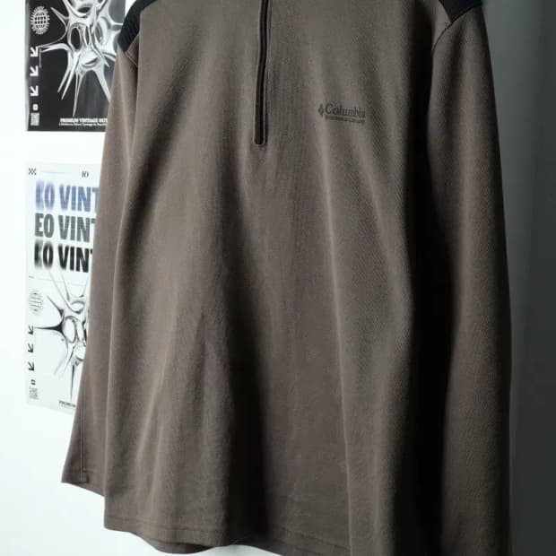 (XL) 컬럼비아 카라 긴팔티셔츠 기능성 반집업 카키-1599A