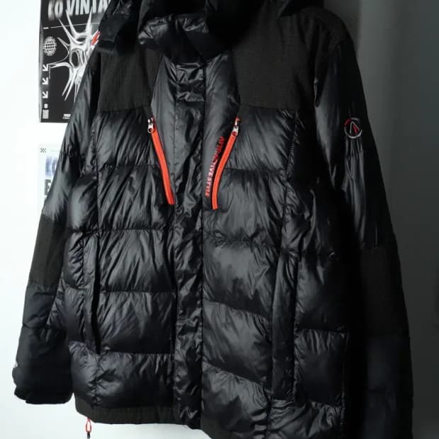 (L) 브랜드빈티지 패딩 점퍼자켓 액티브 블랙 덕다운-159C0