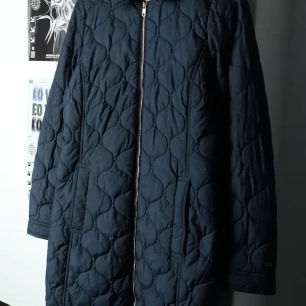 W(XS) 타미힐피거 패딩 점퍼자켓 경량 네이비 롱-15A29