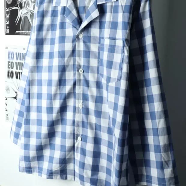 (M-L) 리바이스 셔츠 남방 체크 블루-15A45