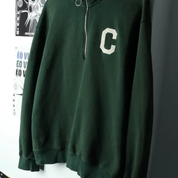 (L) 커버낫 후드집업 반집업 그린 올드스쿨-15AA2