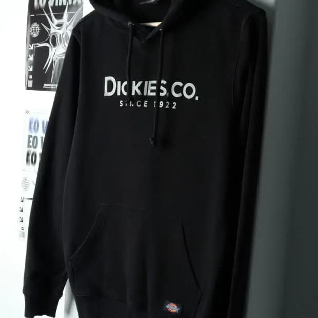 (S-M) 디키즈 후드티셔츠 블랙 로고 올드스쿨-15AAB