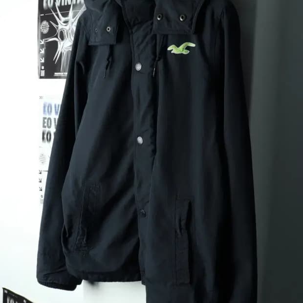 (L-XL) 홀리스터 집업 바람막이 점퍼자켓 네이비 올드스쿨-15AB7