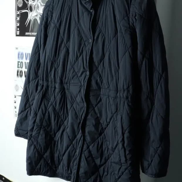 W(XS-S) 타미힐피거 패딩 점퍼자켓 퀄팅 네이비 롱-15AE2