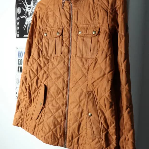 W(M) 노스페이스 패딩 점퍼자켓 스웨이드 브라운 누빔-15AE5