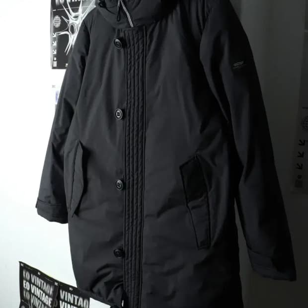 (M) 르까프 패딩 점퍼자켓 카프 덕다운 블랙 롱 오리털-15B1D