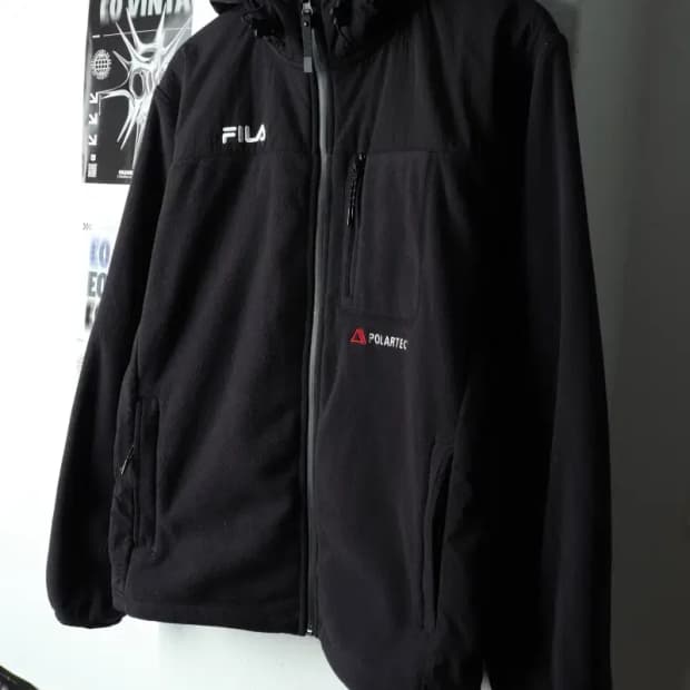 (M) 휠라 집업 바람막이 점퍼자켓 후리스 후드 폴라텍-15B36