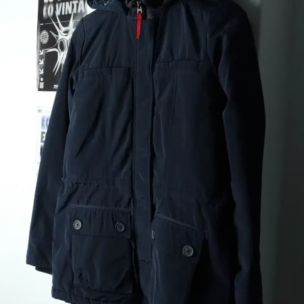 W(S-M) 타미힐피거 패딩 점퍼자켓 네이비 올드스쿨 기본핏-15B9B