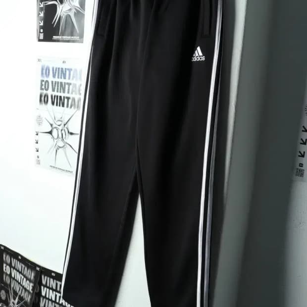 (L) 아디다스 트레이닝복 바지 블랙 삼선 기모-21DC