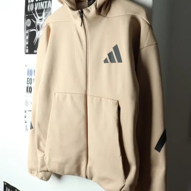 (L) 아디다스 후드집업 새상품 기능성 베이지-15B48