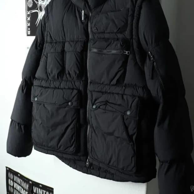 (M) 뉴에라 패딩 점퍼자켓 테크웨어 블랙 한정판 분리가능-15B51
