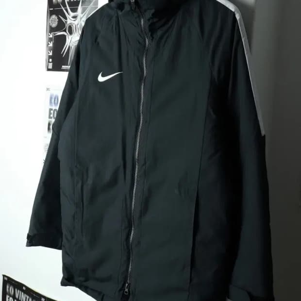 (M-L) 나이키 패딩 점퍼자켓 블랙 롱 올드스쿨 범고래 돕바-15B52