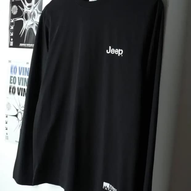 (M) 지프 긴팔티셔츠 블랙 로고-15B57