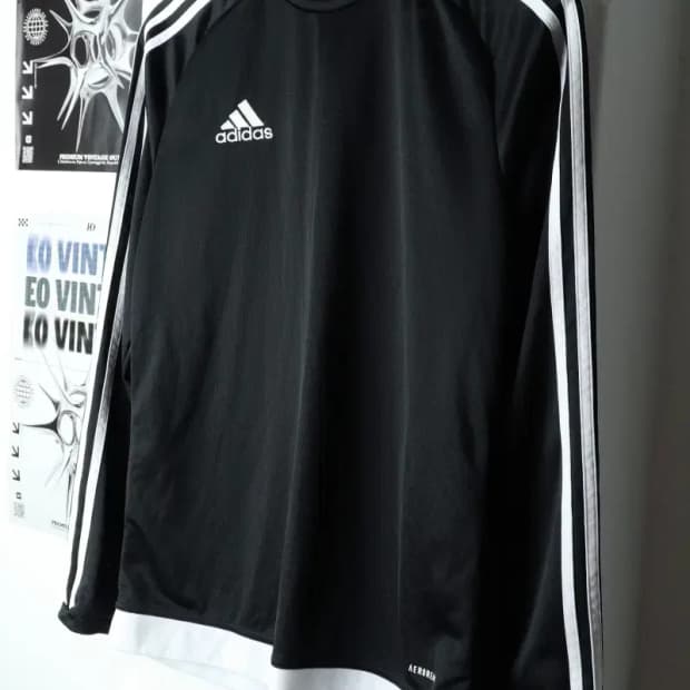 (L) 아디다스 긴팔티셔츠 블랙 삼선-15B58