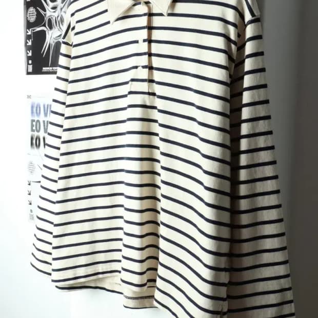 W(F) 코스 카라 긴팔티셔츠 스트라이프 바닐라쉐이크-15B5B