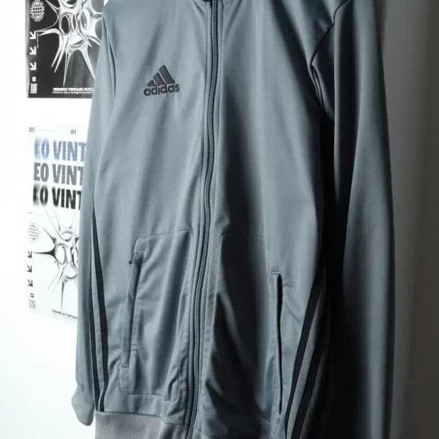 (2XL) 아디다스 집업 바람막이 점퍼자켓 빅사이즈 그레이-15B5D