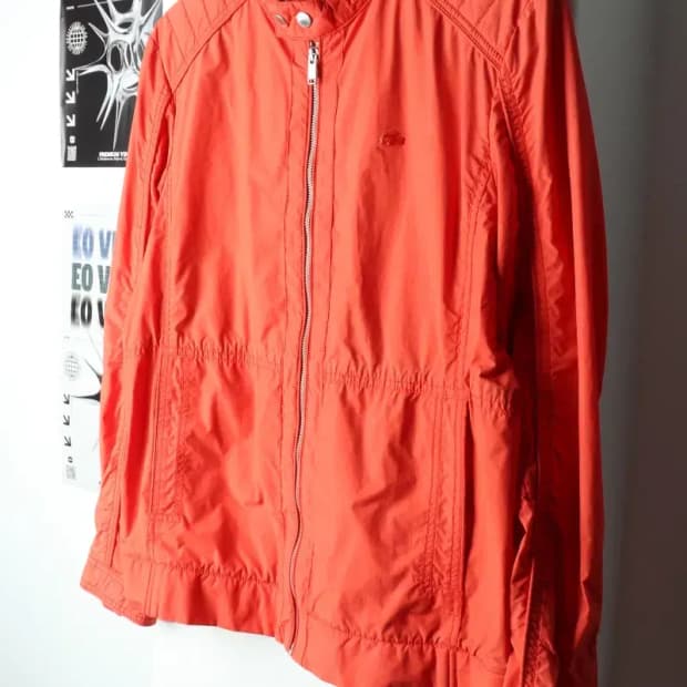 (XL) 라코스테 집업 바람막이 점퍼자켓 주황 올드스쿨-15B5F