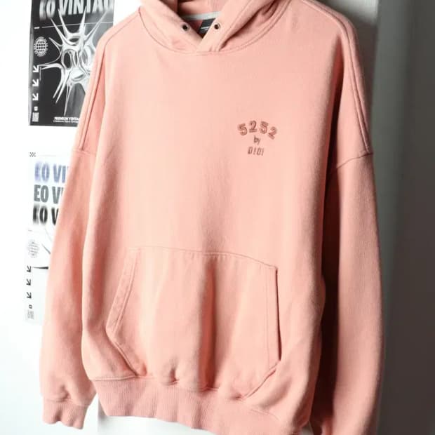 (M) 오아이오아이 후드티셔츠 핑크 로고 올드스쿨-15B65