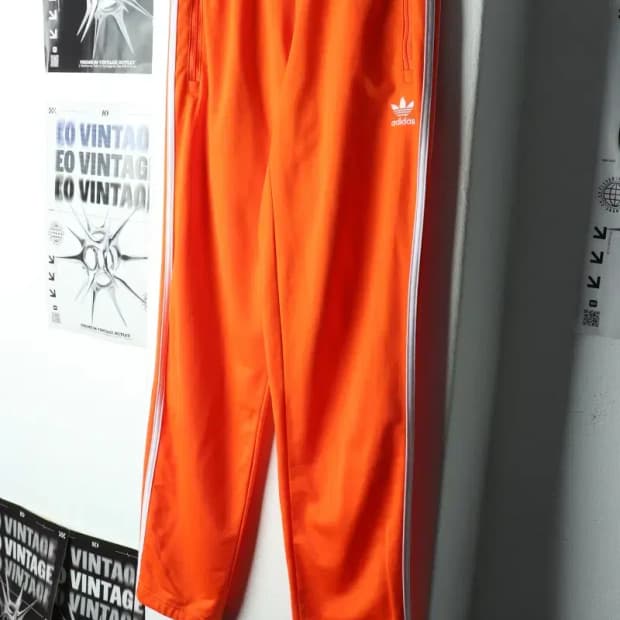 (M-L) 아디다스 트레이닝복 바지 파이어버드 주황 올드스쿨-21E1