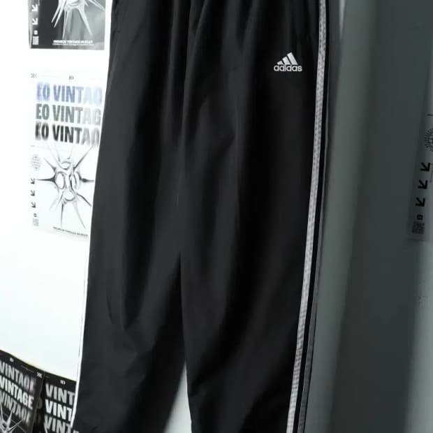 (L-XL) 아디다스 트레이닝복 바지 땀복 블랙 올드스쿨-21E4