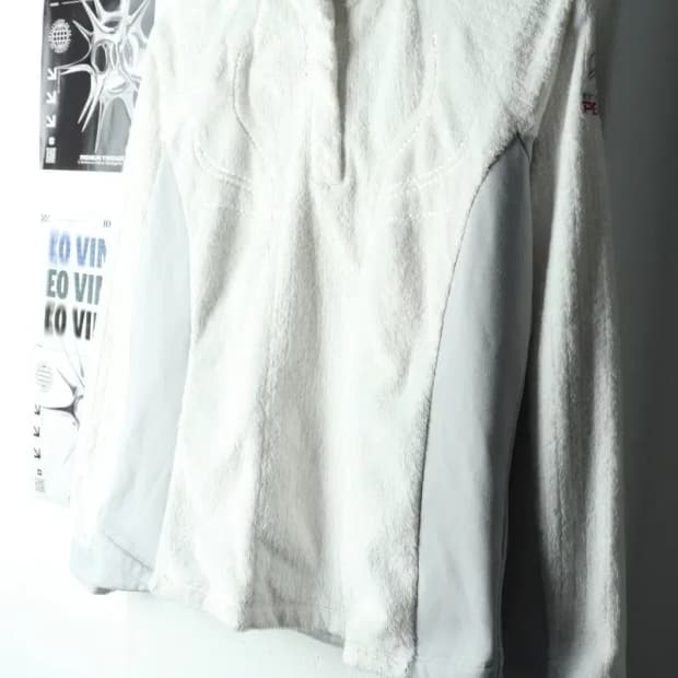 W(XL) 블랙야크 카라 긴팔티셔츠 후리스 화이트-15BDB