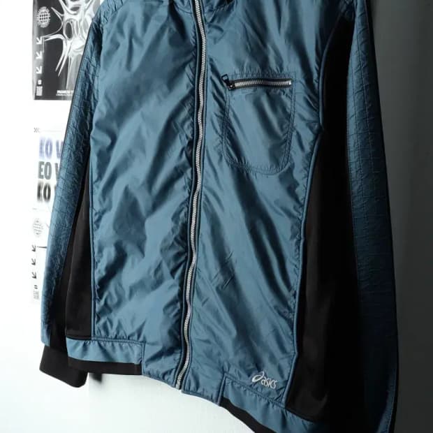 W(XL) 아식스 집업 바람막이 점퍼자켓 년대 기모 올드스쿨-15BE0