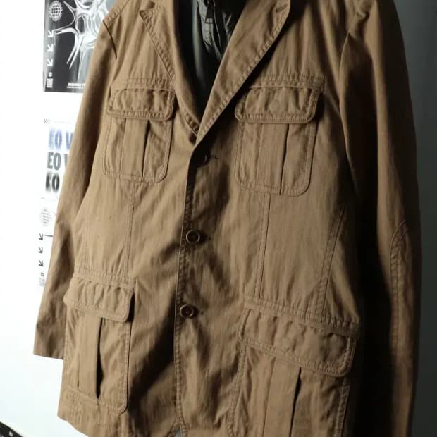 (L) 헨리코튼 집업 바람막이 점퍼자켓 작은오염 풀내피 브라운-15BEC