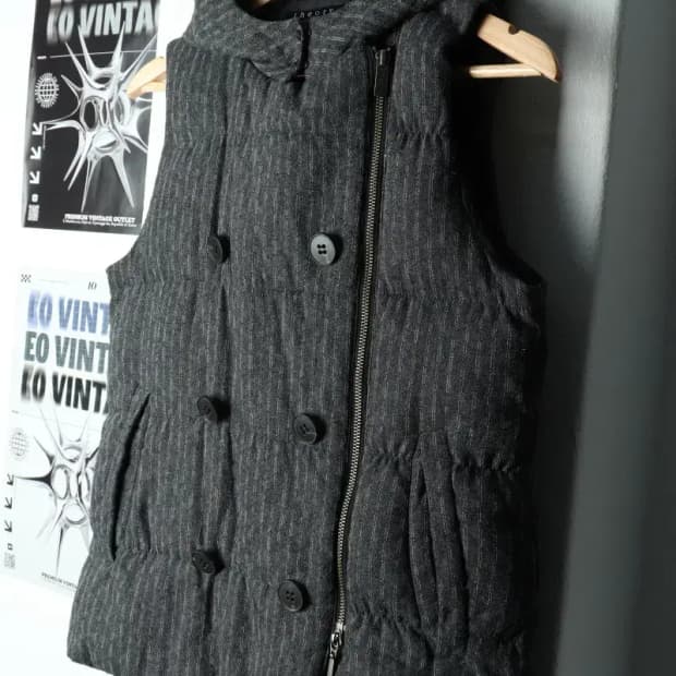 W(S) 띠어리 패딩 점퍼자켓 조끼 덕다운 그레이-15BF8