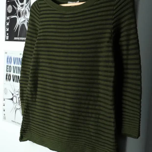 W(XS-S) 코스 니트 스트라이프 그린 스판-15C76