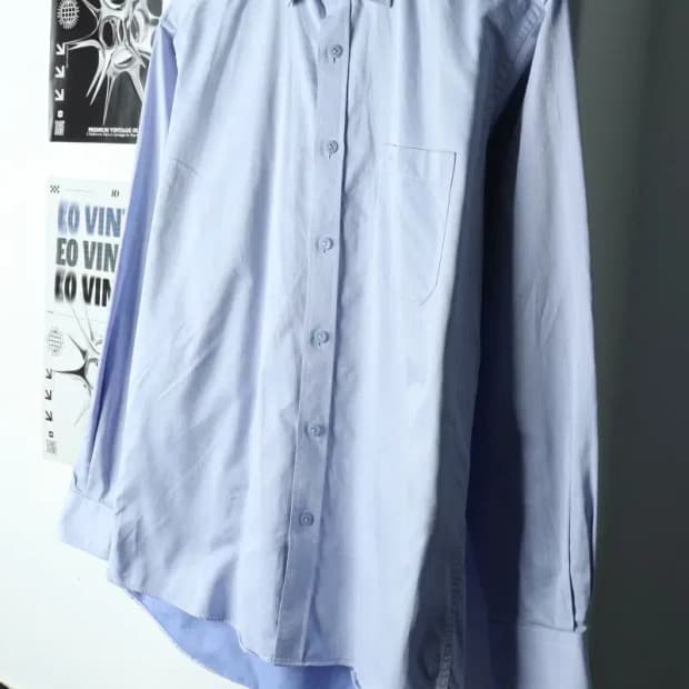 (L) 랑방 셔츠 남방 소라 무지-15C7C