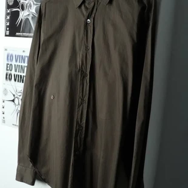 (F) 브랜드빈티지 셔츠 남방 더일마 스트라이프 차콜-15C7F